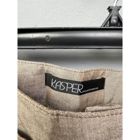 Kasper Pants Womens size 14 Brown Linen Blend Sportswear Office Career - Picture 3 of 7